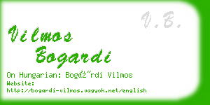 vilmos bogardi business card